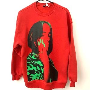 Billy Eilish H&M Oversized Long Sleeve Sweatshirt Size M